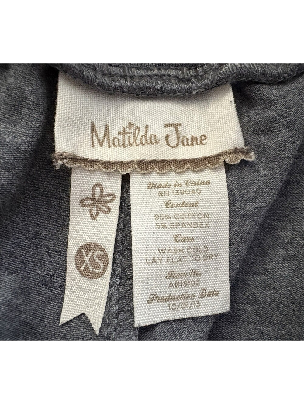 Matilda Jane Sofia Pant Ruffle Hem Girl’s XS Gray Rushed Ruffle String - Picture 7 of 9